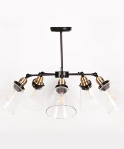 Store Sklep Kaja Lampa sufitowa ze stożkowymi kloszami K-8037B-5 SAMANTA | Kaja czarny