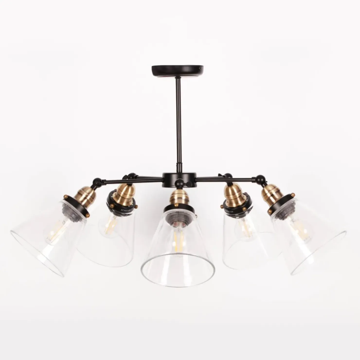 Store Sklep Kaja Lampa sufitowa ze stożkowymi kloszami K-8037B-5 SAMANTA | Kaja czarny
