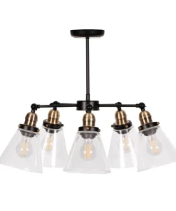 Store Sklep Kaja Lampa sufitowa ze stożkowymi kloszami K-8037B-5 SAMANTA | Kaja czarny