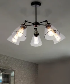 Store Sklep Kaja Lampa sufitowa ze stożkowymi kloszami K-8037B-5 SAMANTA | Kaja czarny