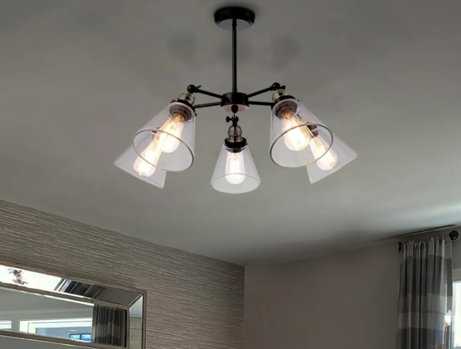 Store Sklep Kaja Lampa sufitowa ze stożkowymi kloszami K-8037B-5 SAMANTA | Kaja czarny