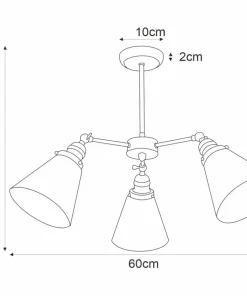 Store Sklep Kaja Lampa sufitowa ze stożkowymi kloszami K-8037B-5 SAMANTA | Kaja czarny