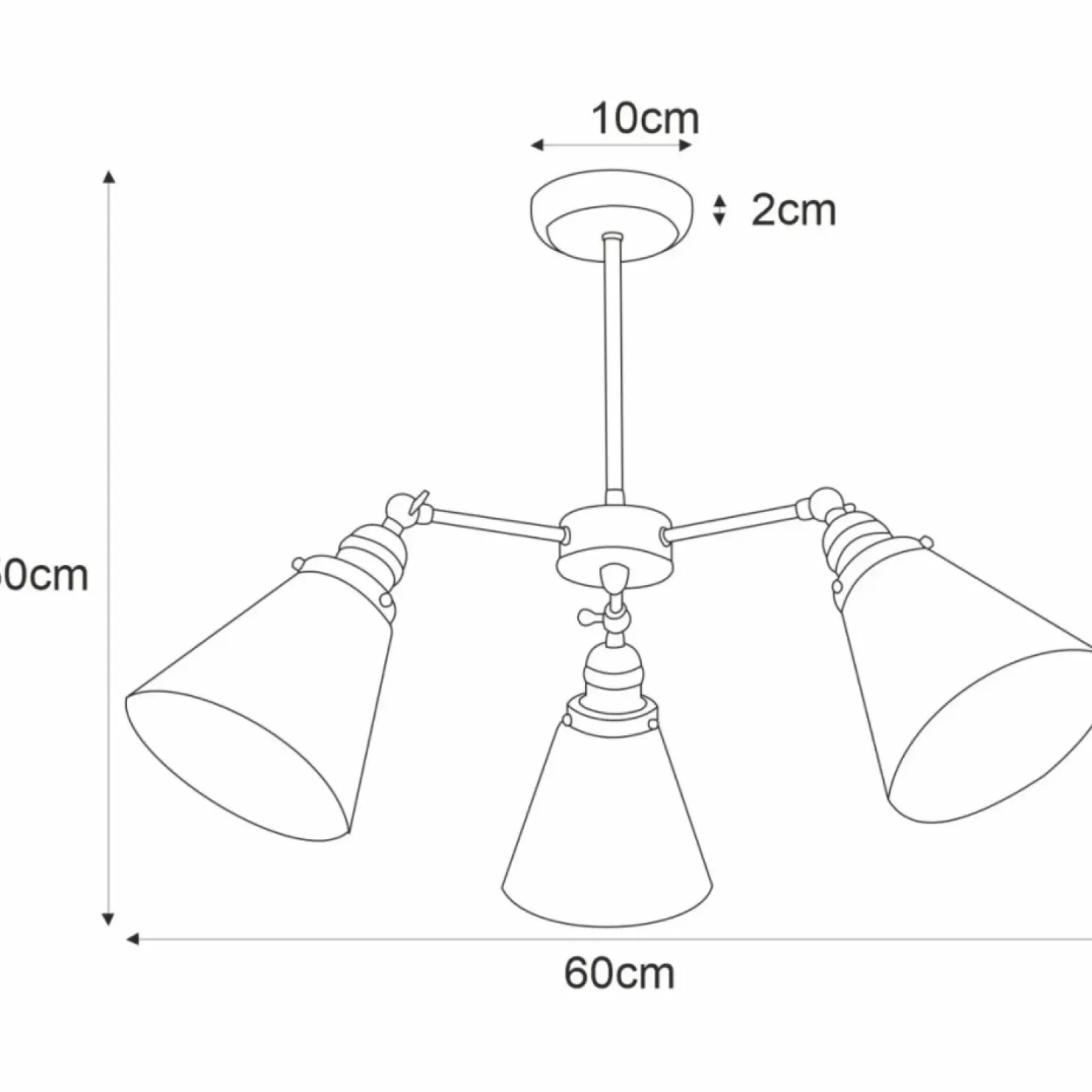 Store Sklep Kaja Lampa sufitowa ze stożkowymi kloszami K-8037B-5 SAMANTA | Kaja czarny