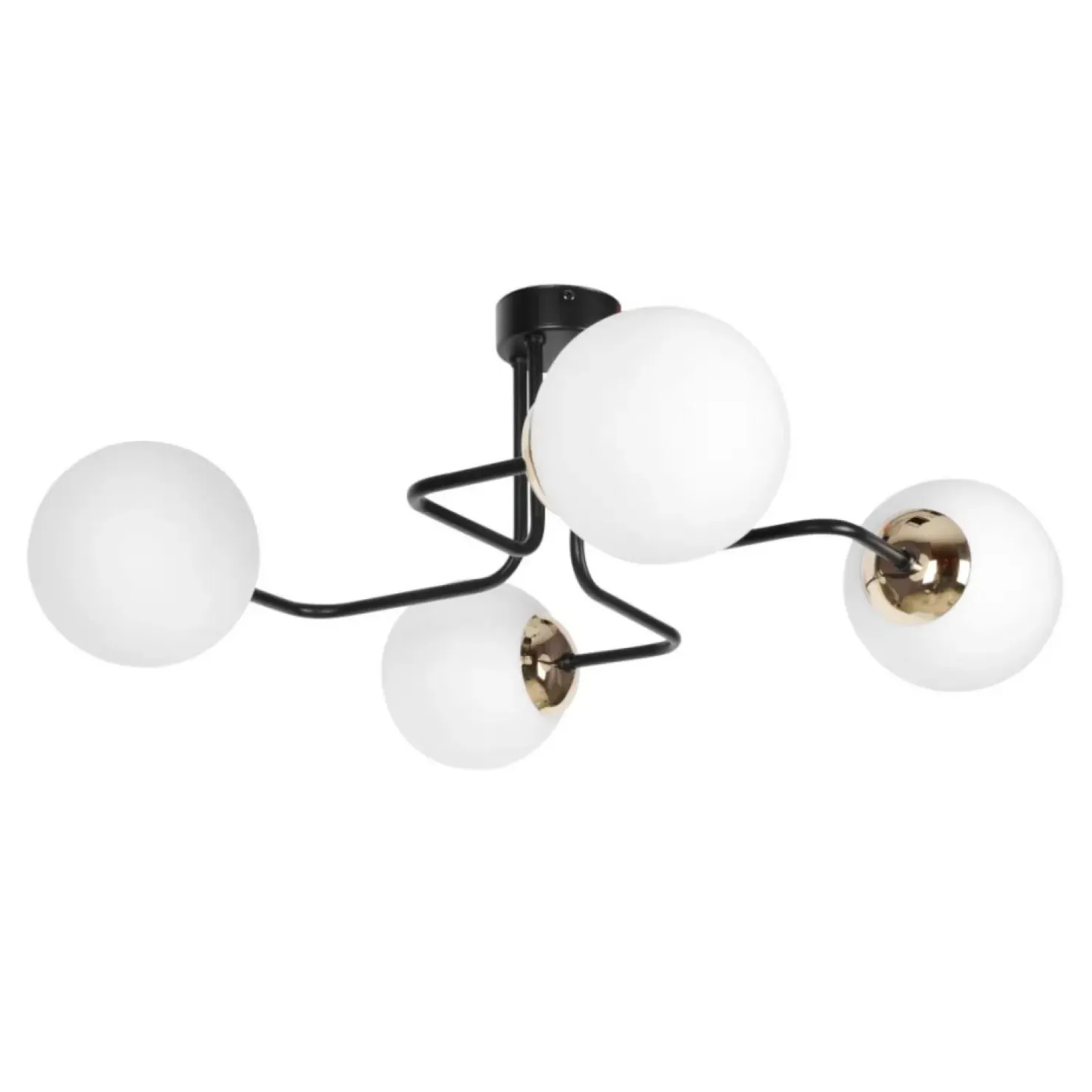 Outlet Sklep Kaja Lampa sufitowa ze złotym zdobieniem i kloszami K-4705 z serii KA