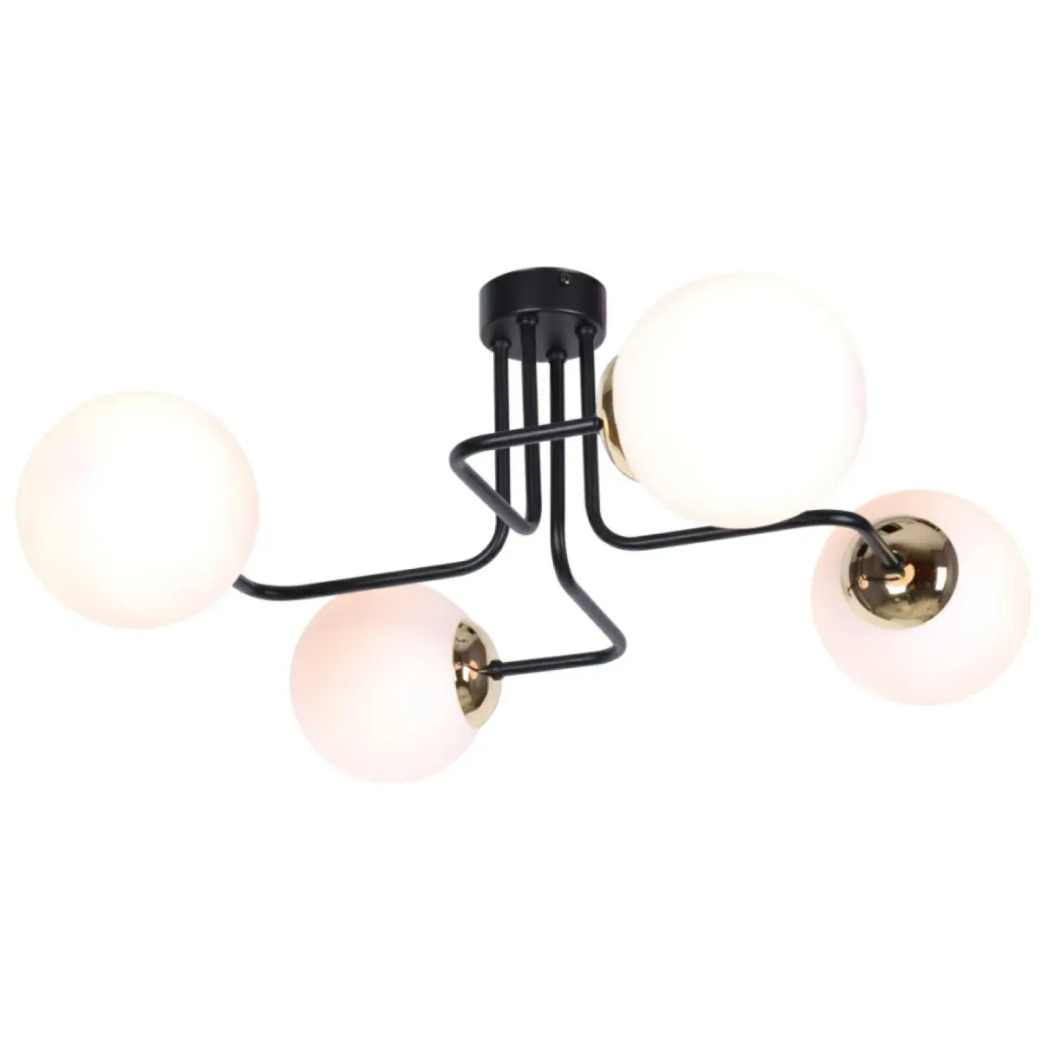 Outlet Sklep Kaja Lampa sufitowa ze złotym zdobieniem i kloszami K-4705 z serii KA