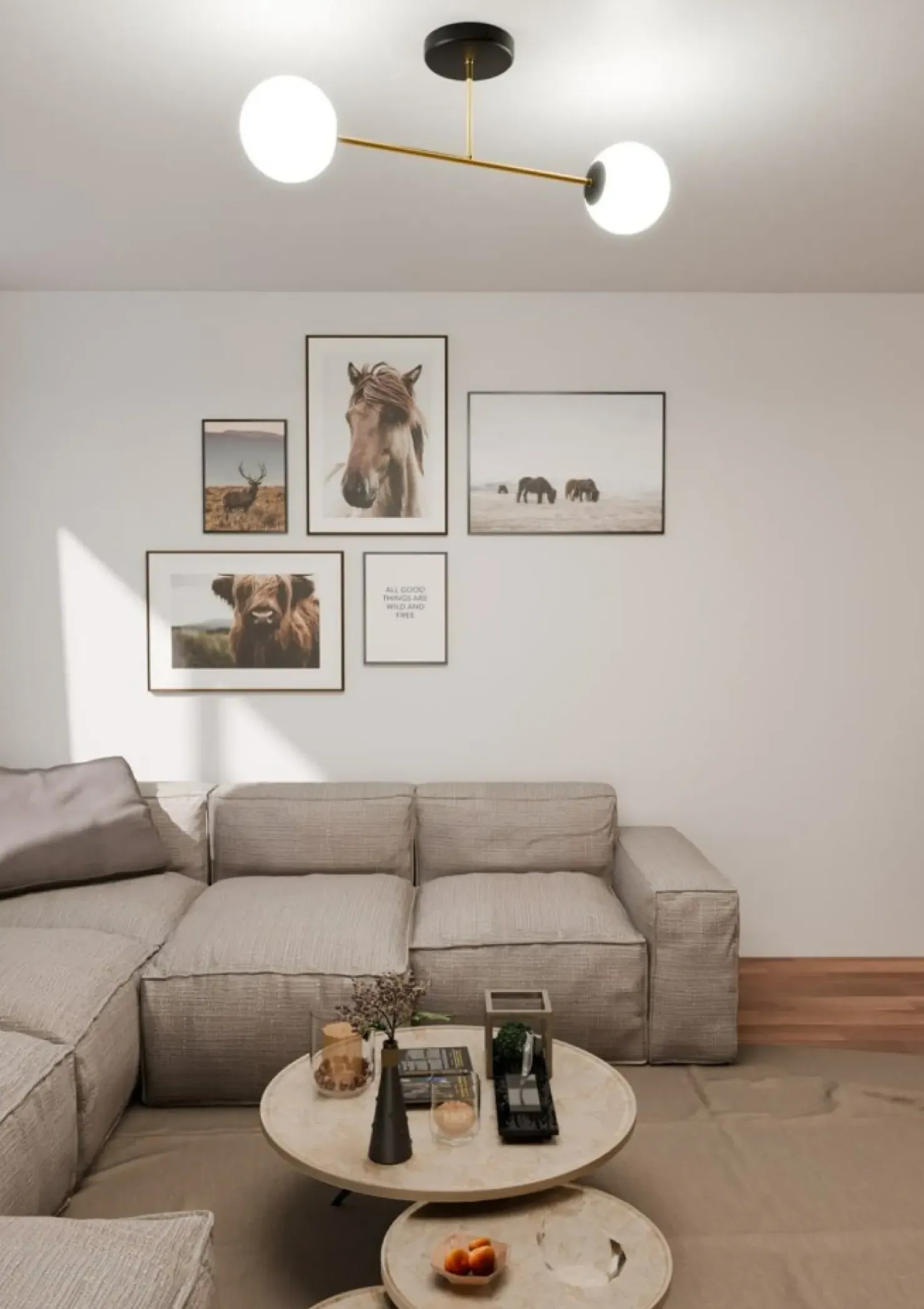 Shop Sklep Kaja Lampa sufitowa ze złotymi elementami 1233/2 z serii MAGNUM | Kaja