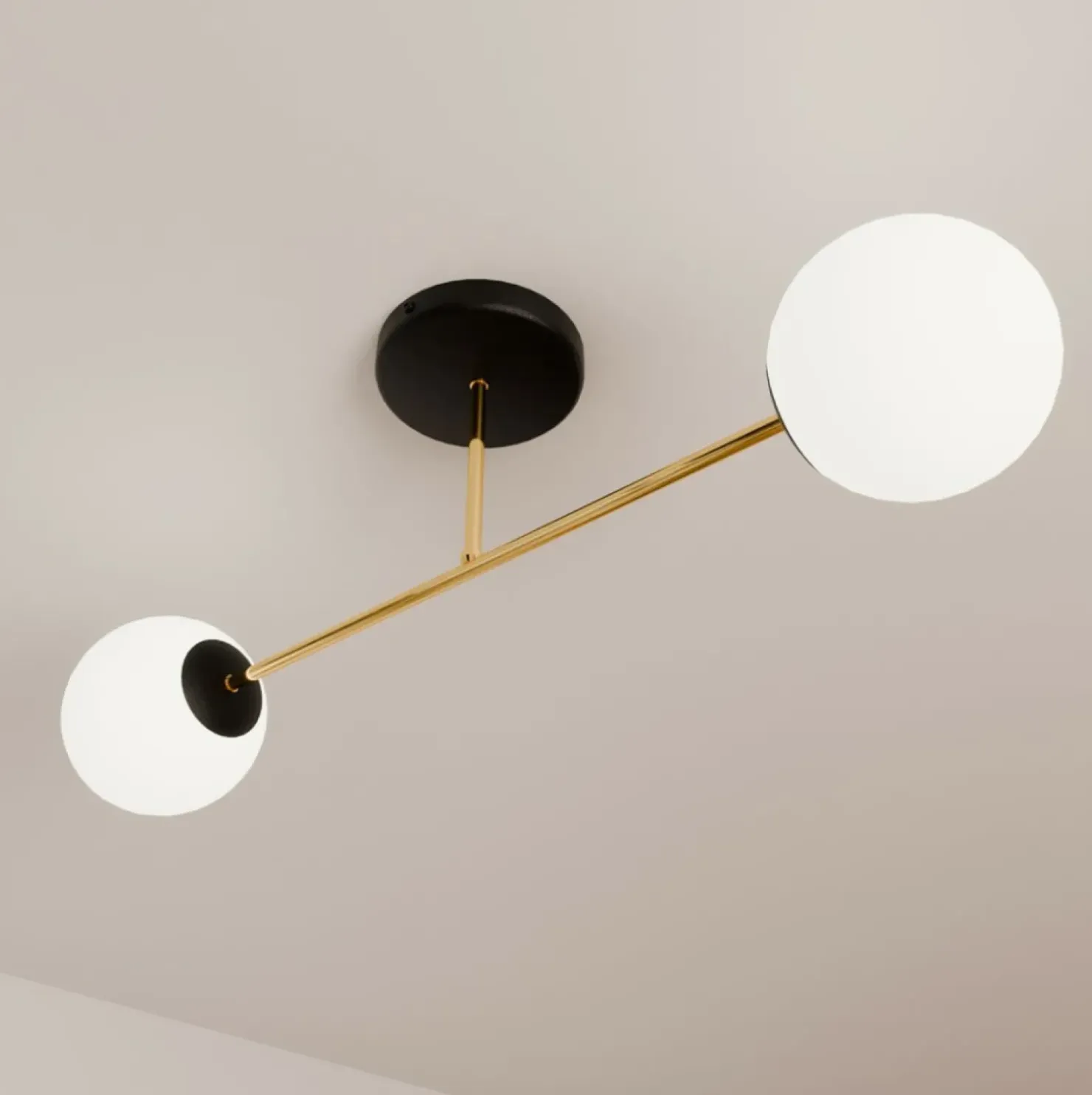 Shop Sklep Kaja Lampa sufitowa ze złotymi elementami 1233/2 z serii MAGNUM | Kaja