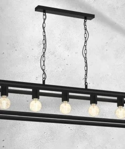 Outlet Sklep Kaja Lampa w stylu industrialnym, na pięć żarówek MLP8564 z serii ARNOLD | Kaja Oświe