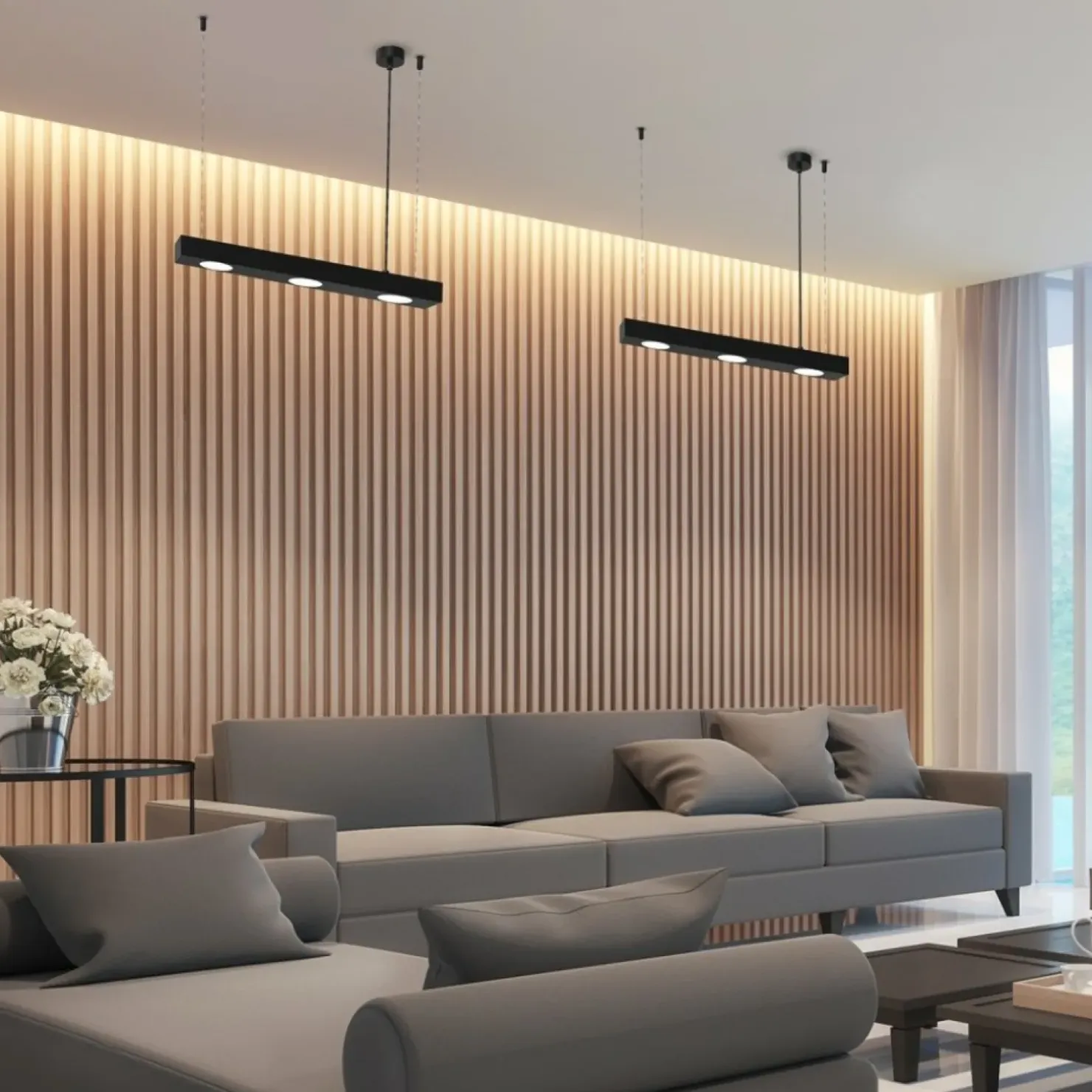 Outlet Sklep Kaja Lampa wisząca - czarna listwa nad stół MLP8832 z serii ALEXANDER | Kaja Oświetle