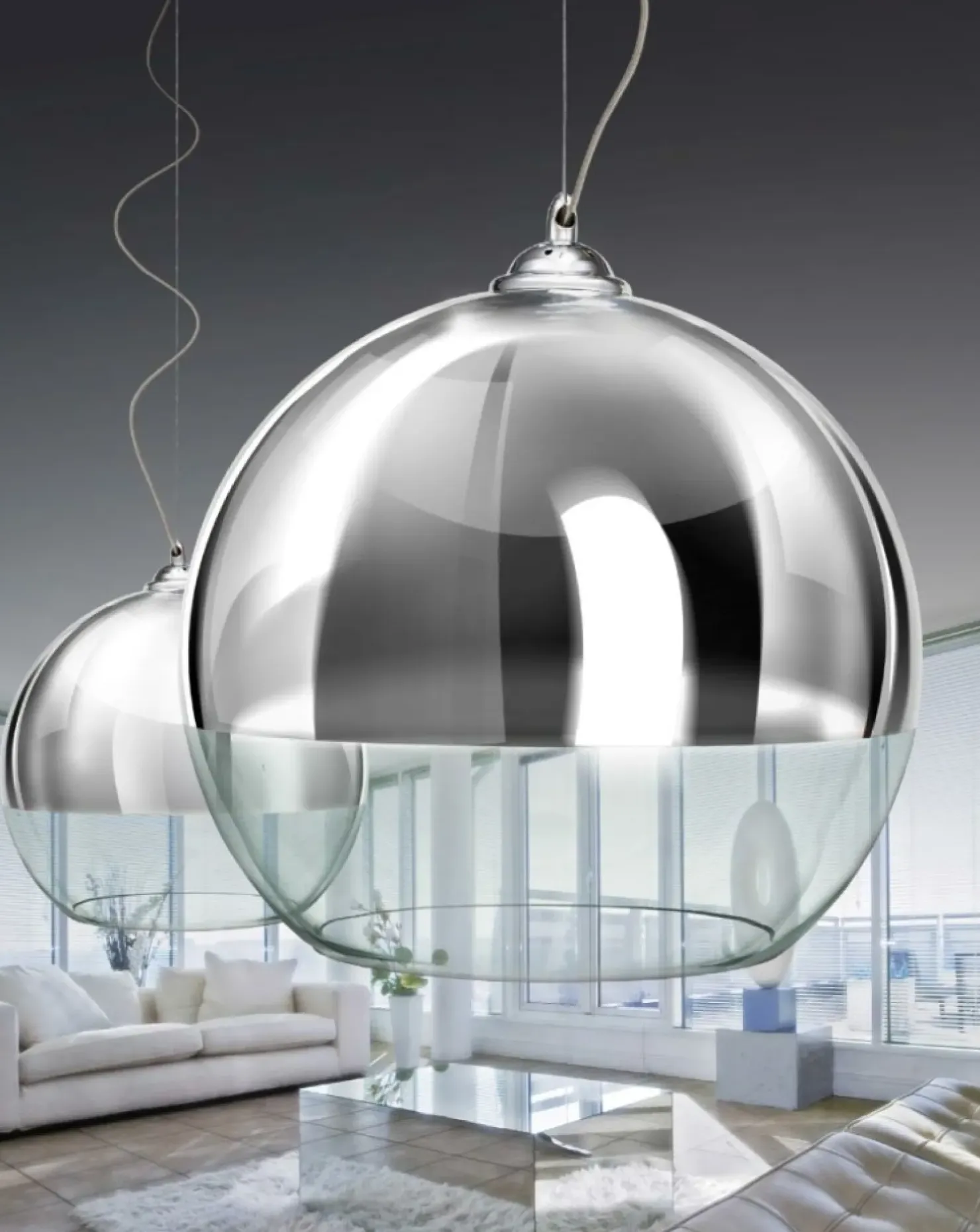 Sale Sklep Kaja Lampa wisząca AZ0733 - Silver ball 25 - AZZARDO chrom