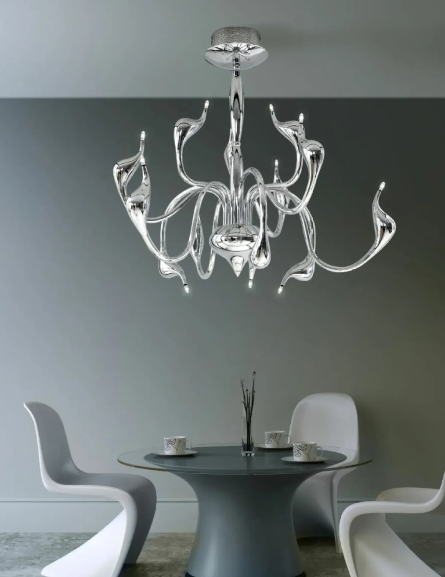 Outlet Sklep Kaja Lampa wisząca AZ0044 - Snake Pendant (e) - AZZARDO chrom