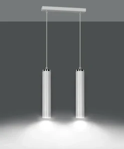 Shop Sklep Kaja Lampa wisząca biała z chromowanymi elementami 955/2 | Kaja Oświetlenie