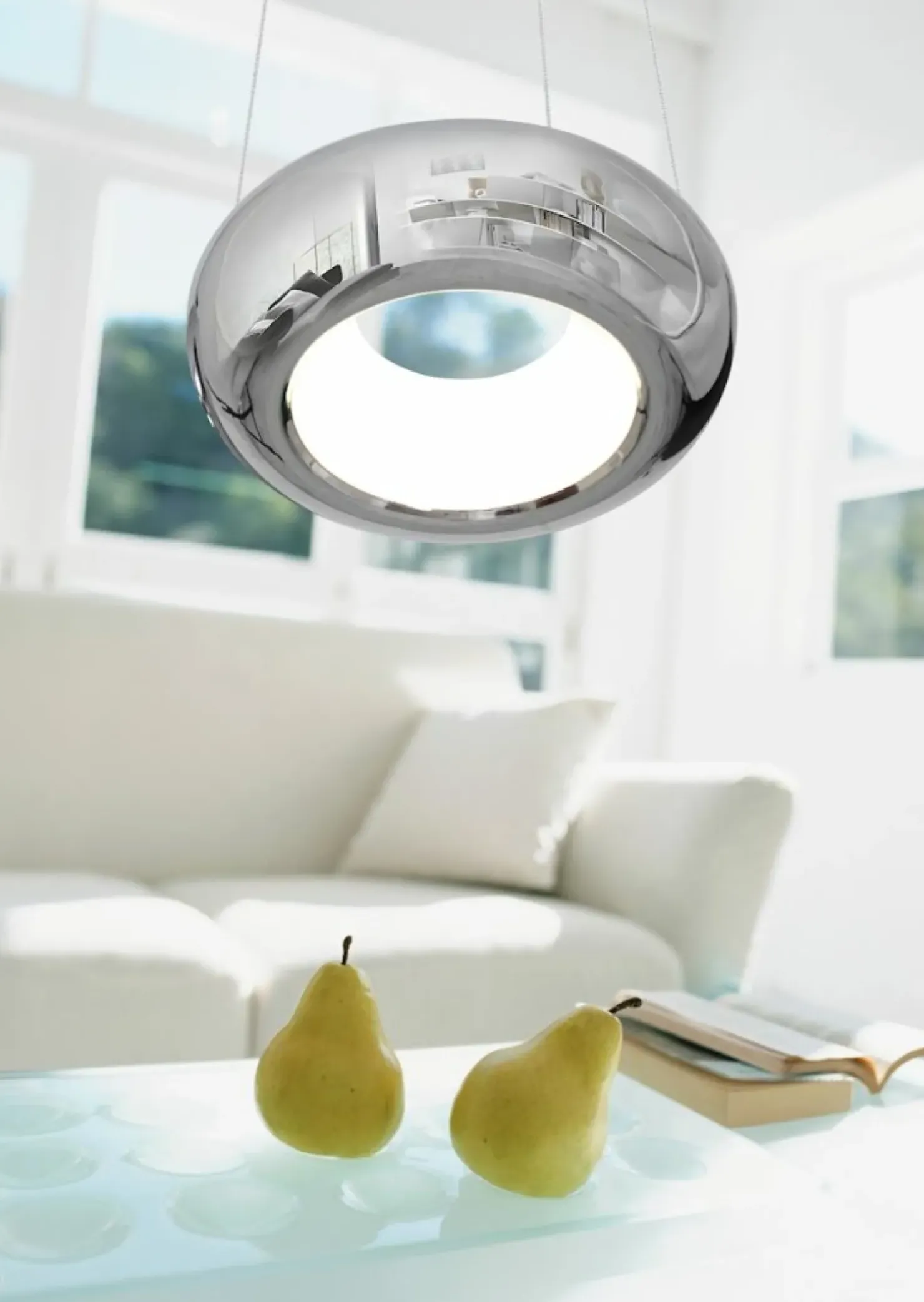 Shop Sklep Kaja Lampa wisząca chromowany okrąg LED ML328 MERCURIO | Kaja Oświetlenie