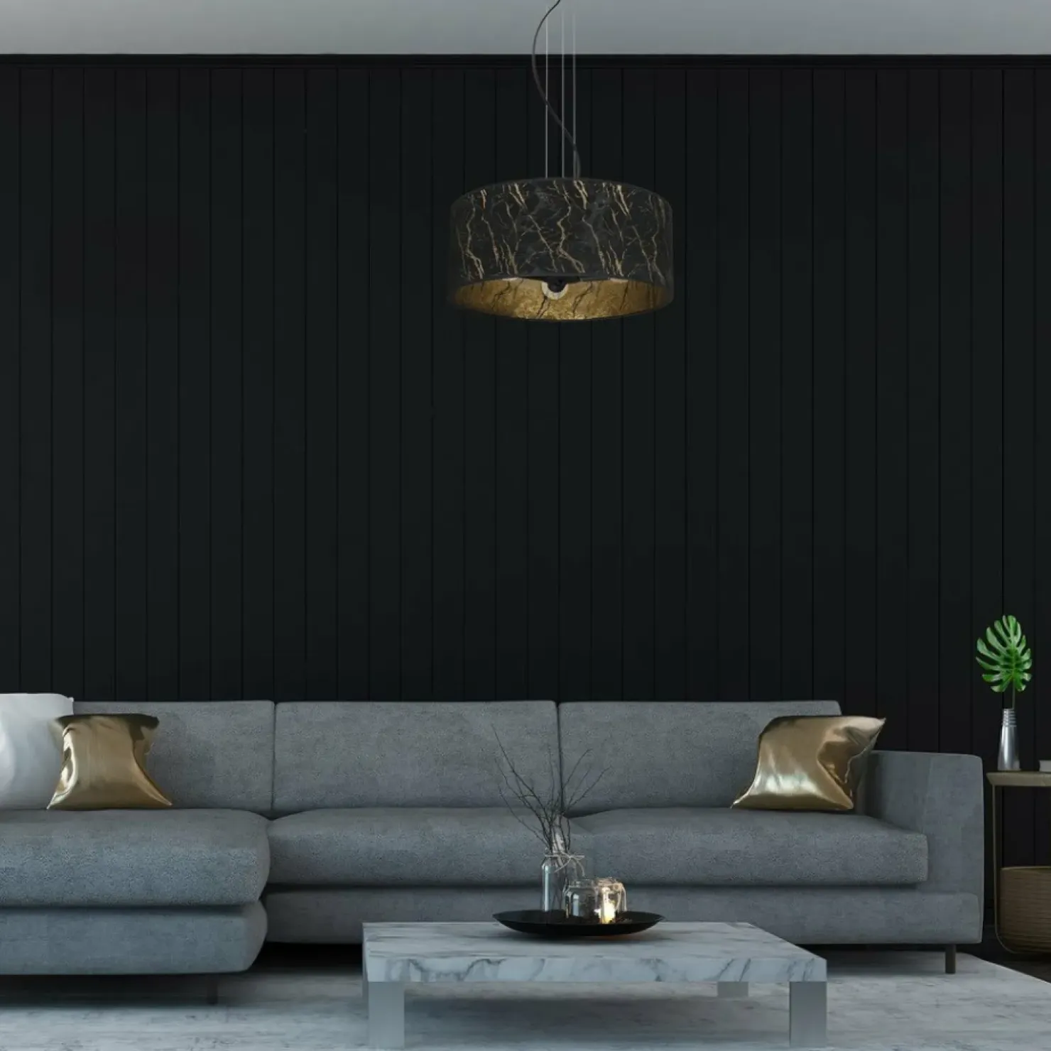 Flash Sale Sklep Kaja Lampa wisząca czarno-złota, regulowana MLP7298 z serii SENSO | Kaja Oświetlenie