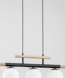 Flash Sale Sklep Kaja Lampa wisząca łącząca drewno z czernią AL 63087 | Kaja