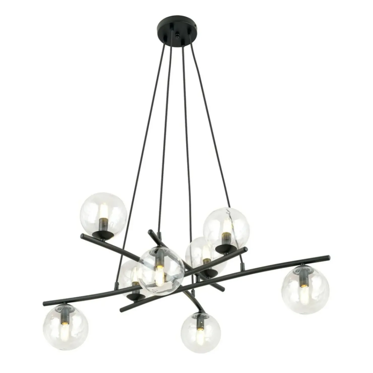 Best Sale Sklep Kaja Lampa wisząca dająca dużo światła, na 8 żarówek 1202/8 z serii ESSA czarny