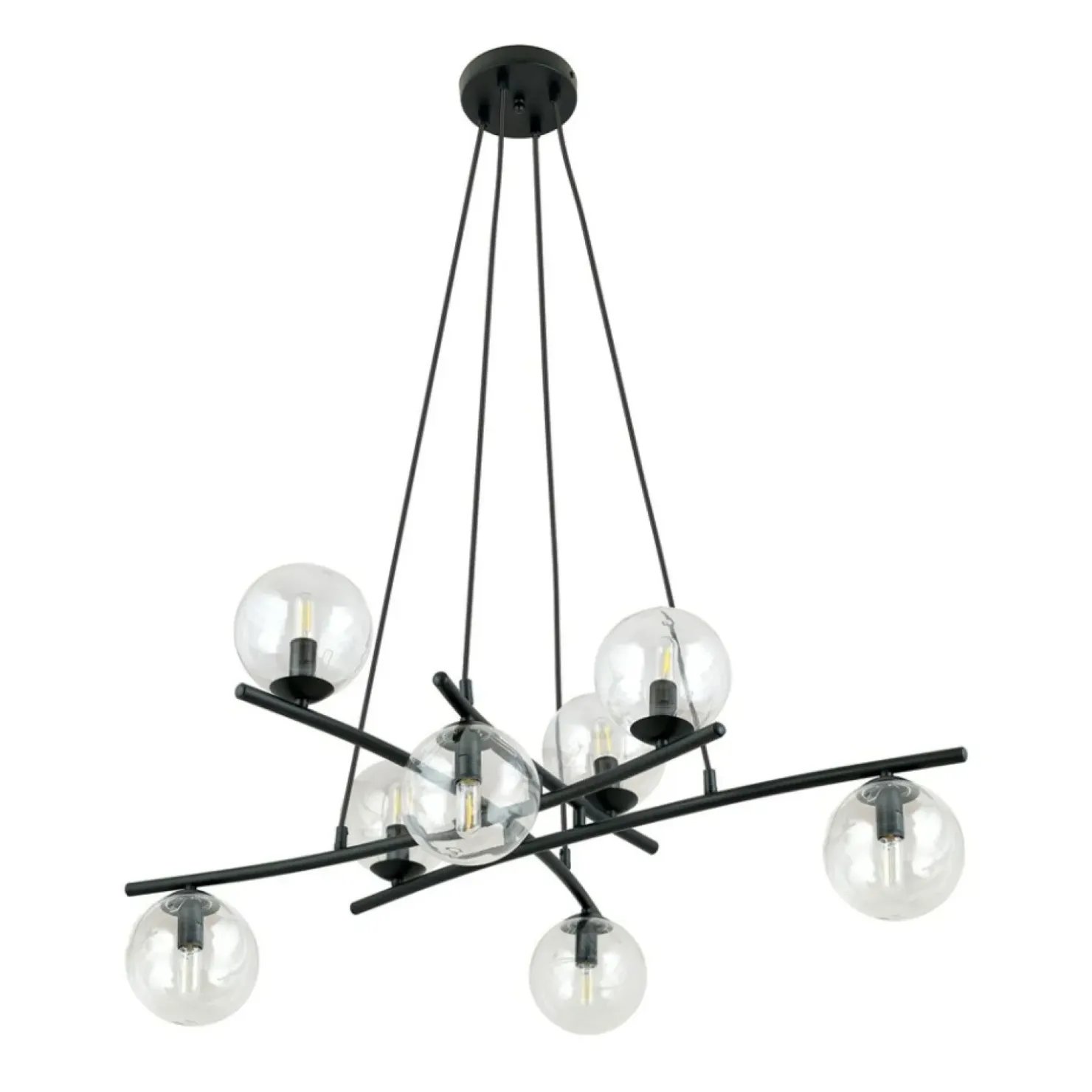 Best Sale Sklep Kaja Lampa wisząca dająca dużo światła, na 8 żarówek 1202/8 z serii ESSA czarny