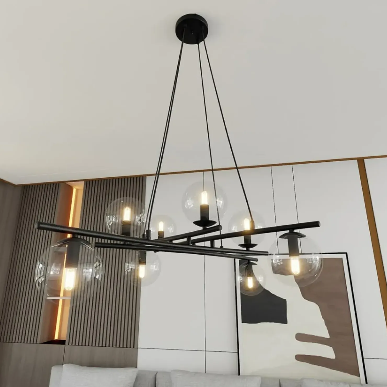 Best Sale Sklep Kaja Lampa wisząca dająca dużo światła, na 8 żarówek 1202/8 z serii ESSA czarny