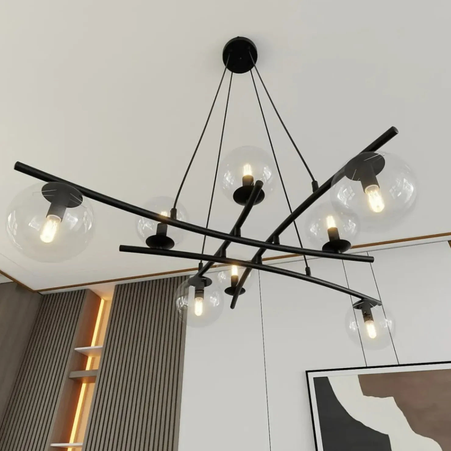 Best Sale Sklep Kaja Lampa wisząca dająca dużo światła, na 8 żarówek 1202/8 z serii ESSA czarny
