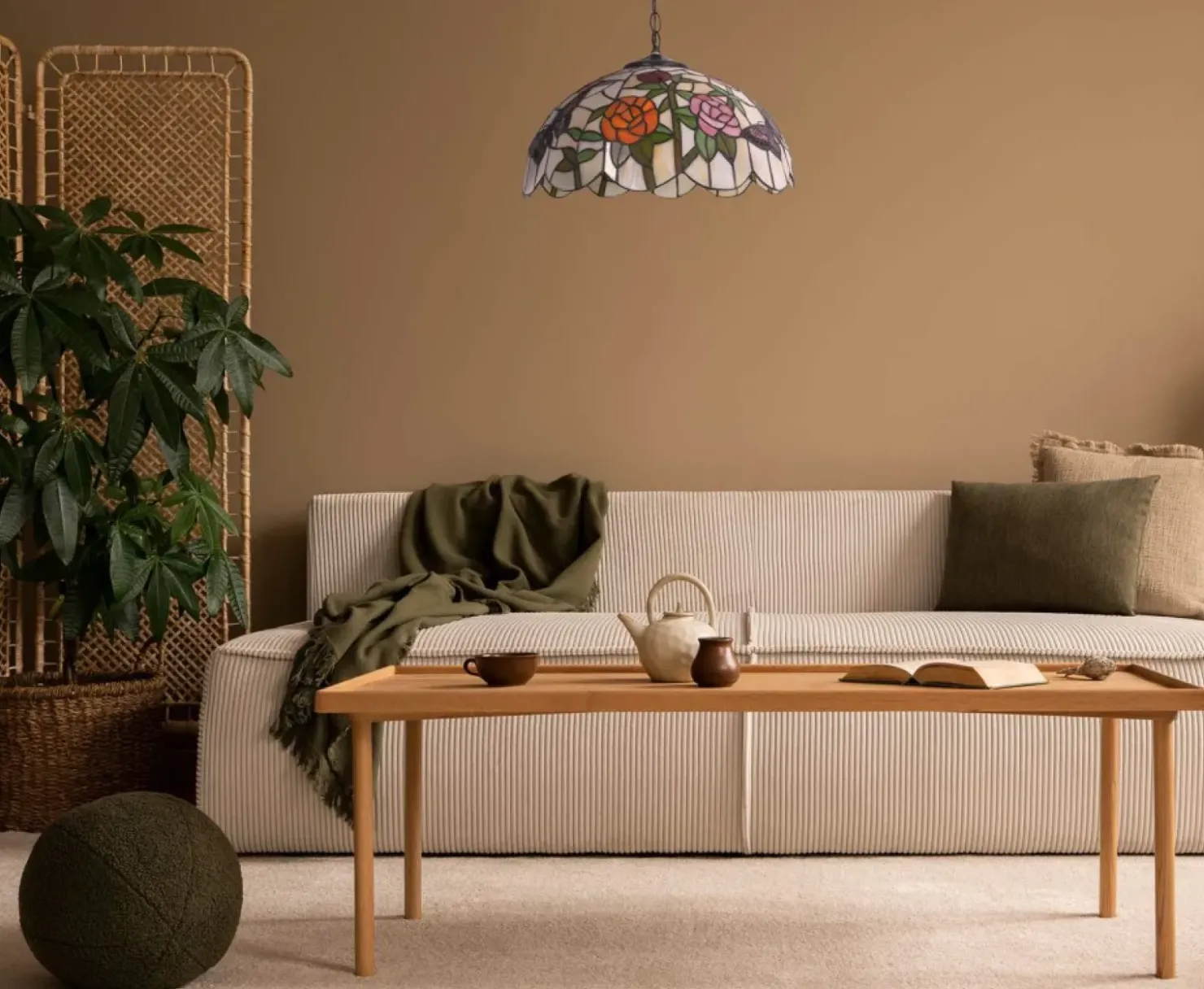 Lampa wisząca, dekoracyjny witraż z różyczkami K-P16835 z serii ROSE*Sklep Kaja Cheap