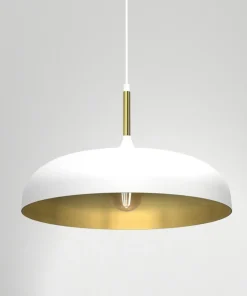 Store Sklep Kaja Lampa wisząca do kuchni, biało-złota MLP7899 z serii LINCOLN | Kaja Oświetlenie