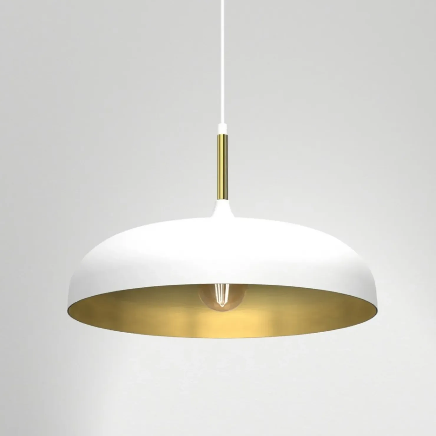 Store Sklep Kaja Lampa wisząca do kuchni, biało-złota MLP7899 z serii LINCOLN | Kaja Oświetlenie