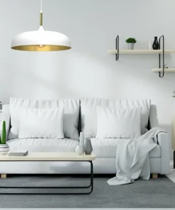 Store Sklep Kaja Lampa wisząca do kuchni, biało-złota MLP7899 z serii LINCOLN | Kaja Oświetlenie