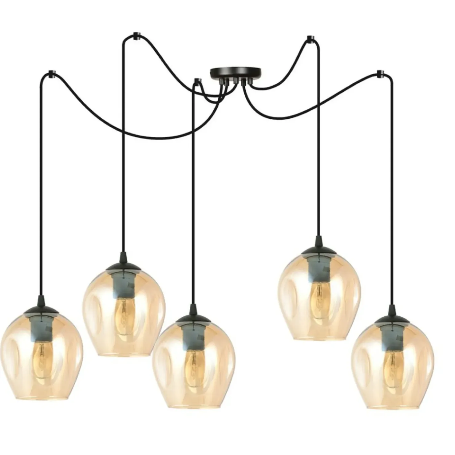 Hot Sklep Kaja Lampa wisząca do podwieszania, bursztynowe klosze 758/5 LEVEL | Kaja