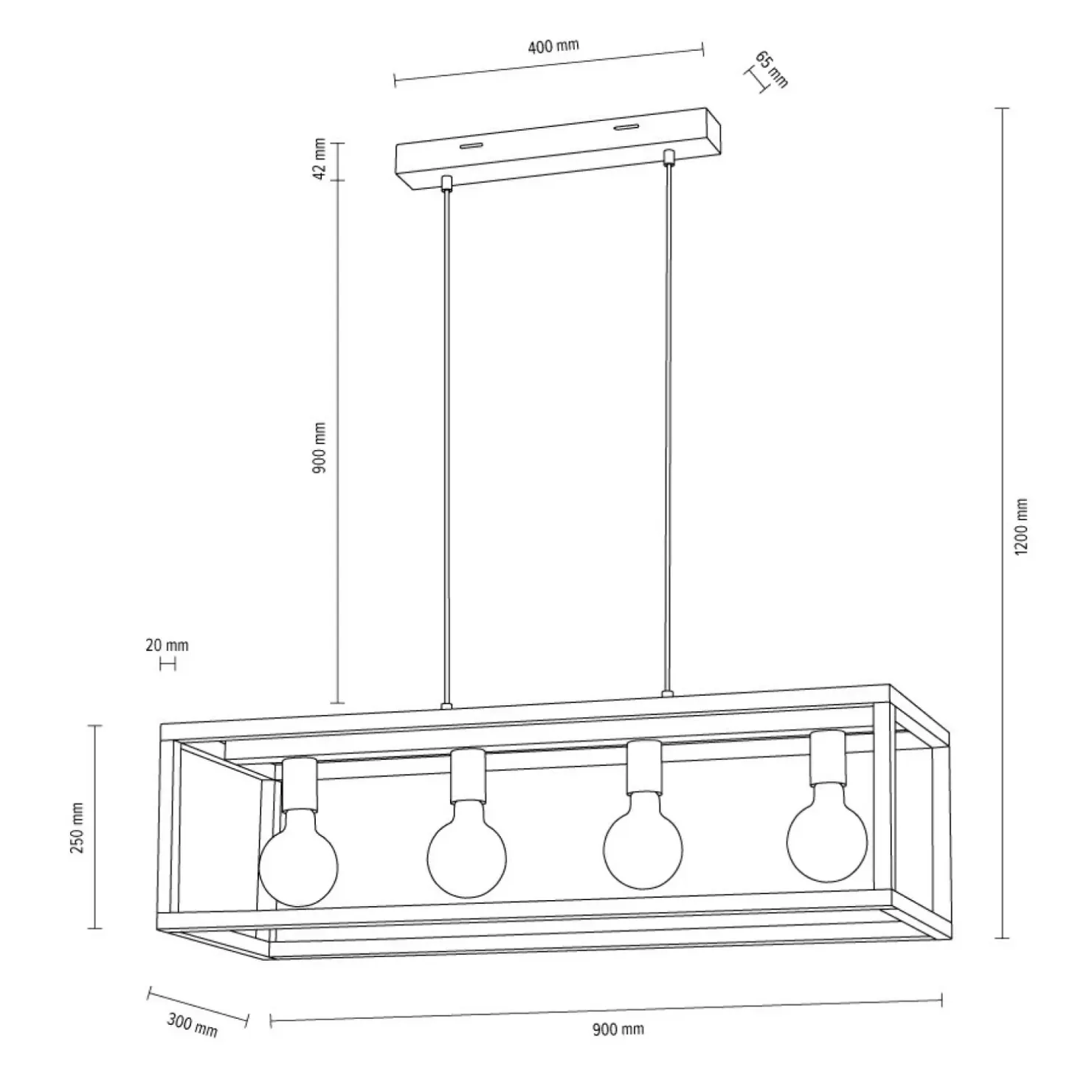 Clearance Sklep Kaja Lampa wisząca drewniana skrzynka wisząca 61500474 KAGO | Kaja