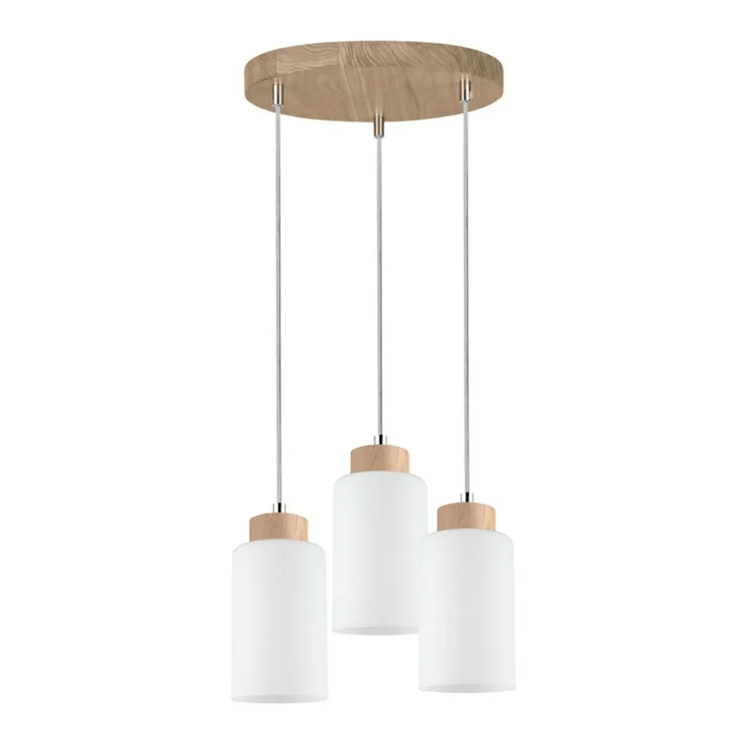 Best Sale Sklep Kaja Lampa wisząca drewniana tarcza z białymi zwisami 1720574 BOSCO | Kaja