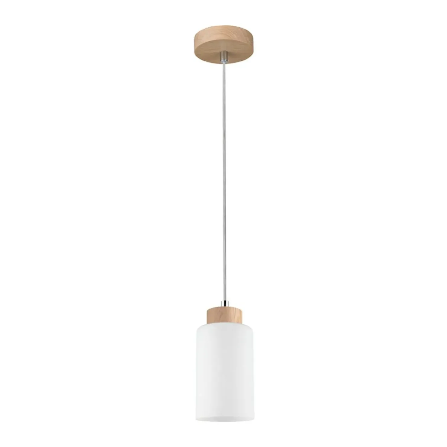 Shop Sklep Kaja Lampa wisząca drewniany zwis z białym kloszem 1720174 BOSCO | Kaja