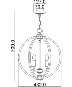 Lampa wisząca, geometryczna FE-CORINNE-3P-M z serii CORINNE*Sklep Kaja Cheap