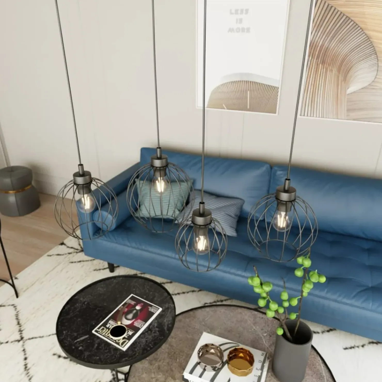 Store Sklep Kaja Lampa wisząca idealna do nowoczesnej kuchni 1369/4 z serii NANDO czarny