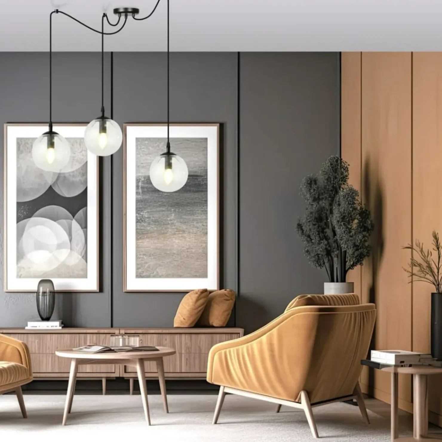 Outlet Sklep Kaja Lampa wisząca idealna do oświetlenia salonu 936/3 | Kaja Oświetlenie