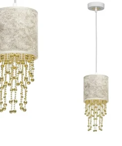 Lampa wisząca, kolor bieli i złota, do salonu MLP6444 z serii ALMERIA | Kaja Ośw*Sklep Kaja New