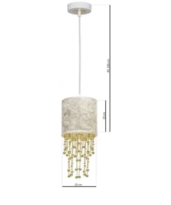Lampa wisząca, kolor bieli i złota, do salonu MLP6444 z serii ALMERIA | Kaja Ośw*Sklep Kaja New