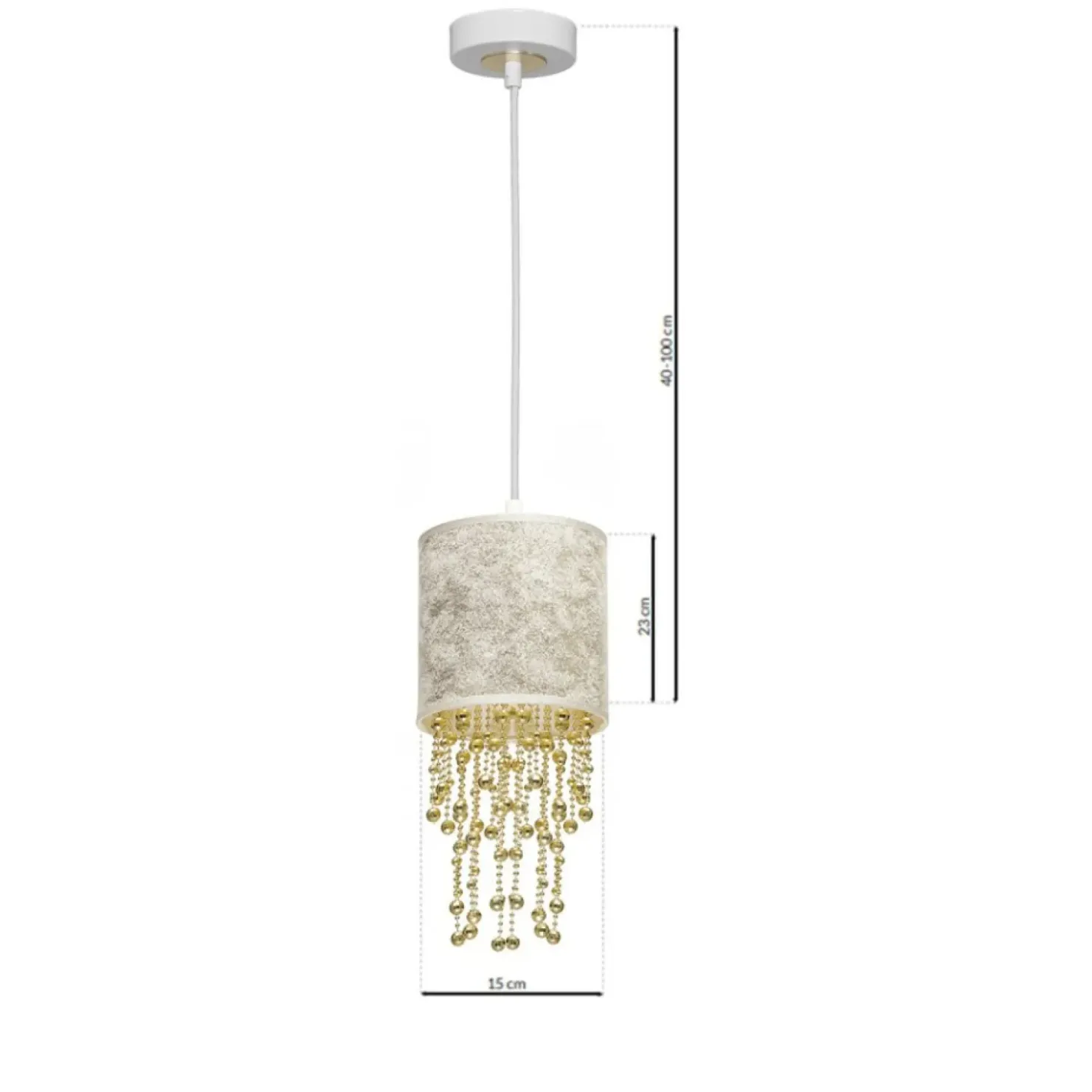 Lampa wisząca, kolor bieli i złota, do salonu MLP6444 z serii ALMERIA | Kaja Ośw*Sklep Kaja New