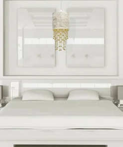 Lampa wisząca, kolor bieli i złota, do salonu MLP6444 z serii ALMERIA | Kaja Ośw*Sklep Kaja New