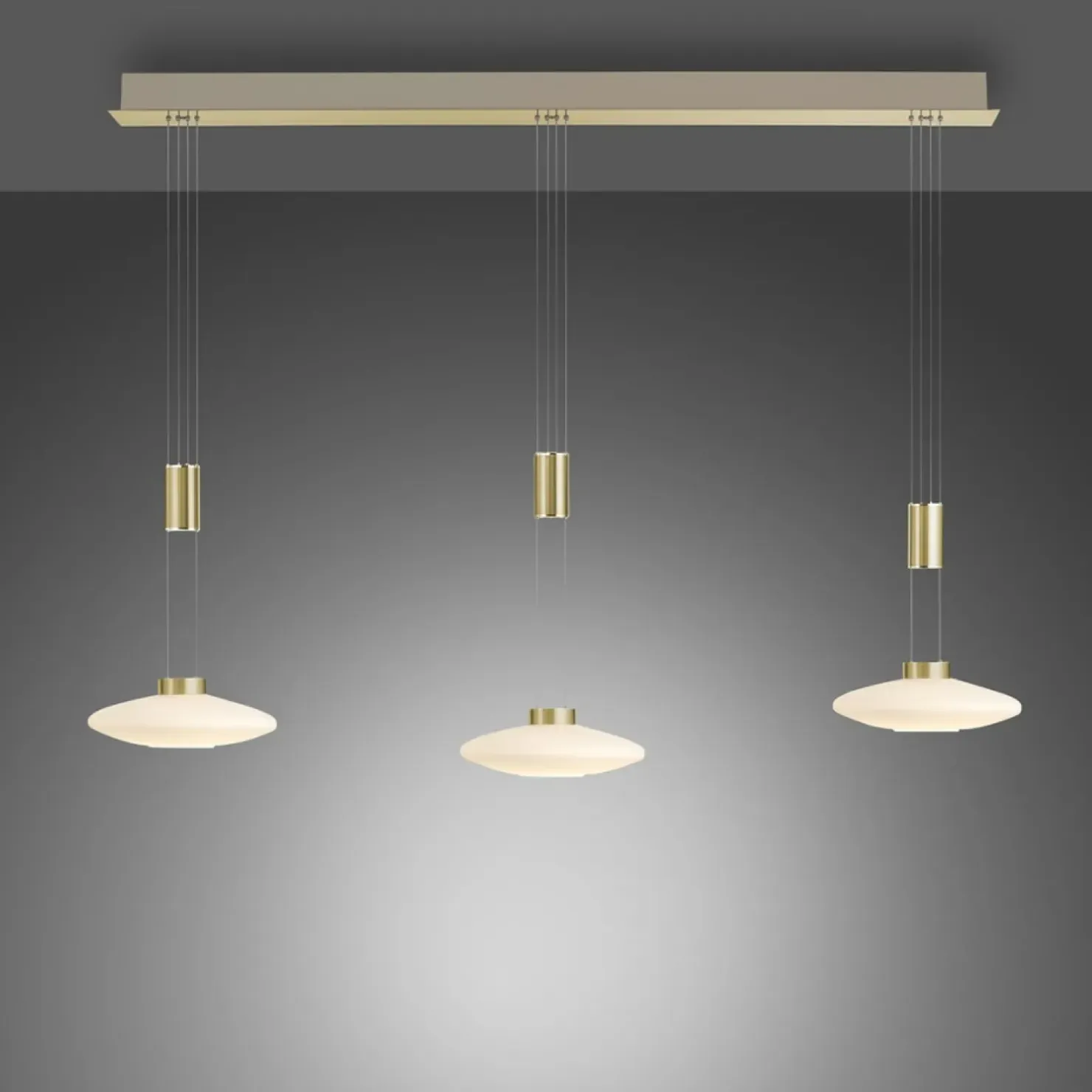 Cheap Sklep Kaja Lampa wisząca LED 3 źródła, barwa ciepła 2081-60 z serii LAUTADA mosiądz