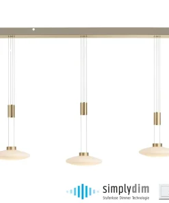 Cheap Sklep Kaja Lampa wisząca LED 3 źródła, barwa ciepła 2081-60 z serii LAUTADA mosiądz