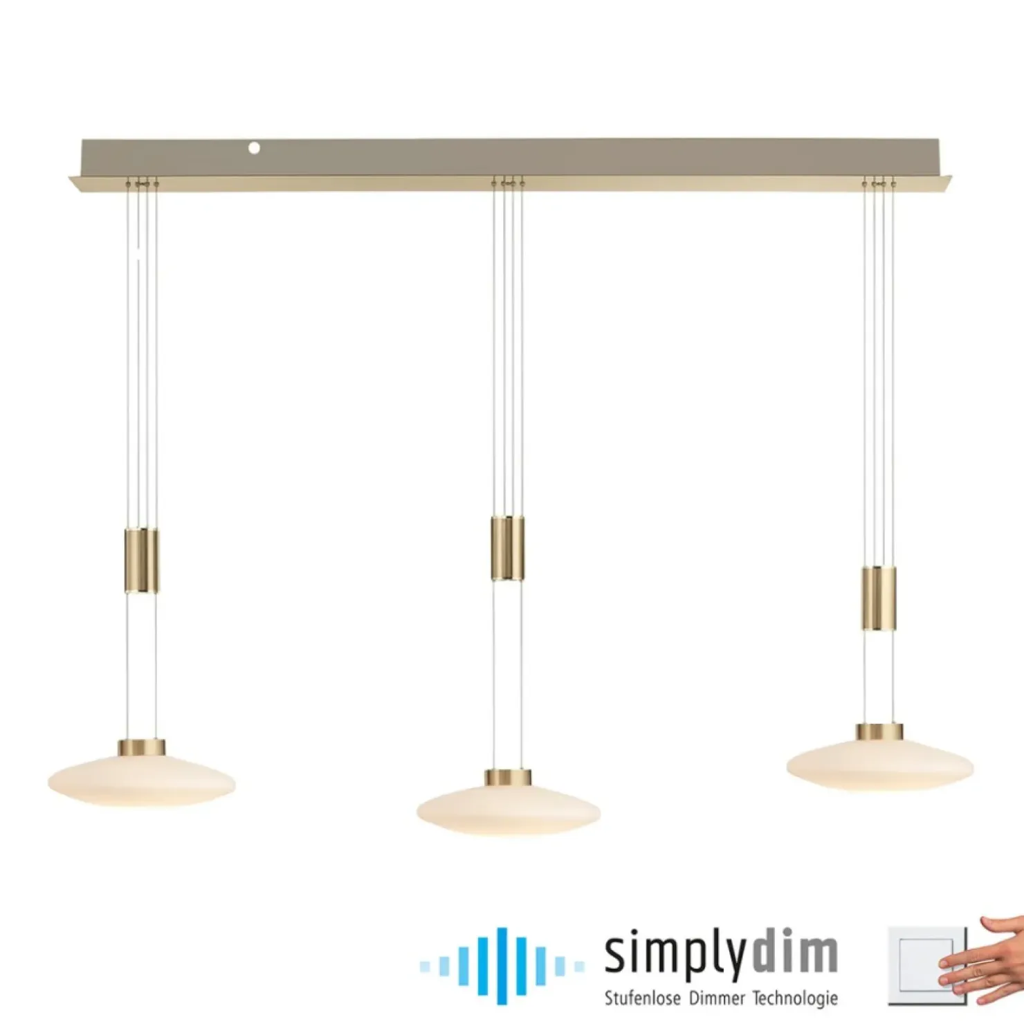 Cheap Sklep Kaja Lampa wisząca LED 3 źródła, barwa ciepła 2081-60 z serii LAUTADA mosiądz