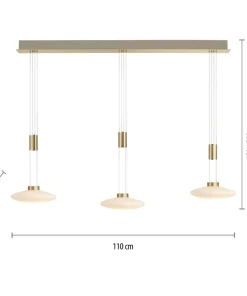 Cheap Sklep Kaja Lampa wisząca LED 3 źródła, barwa ciepła 2081-60 z serii LAUTADA mosiądz