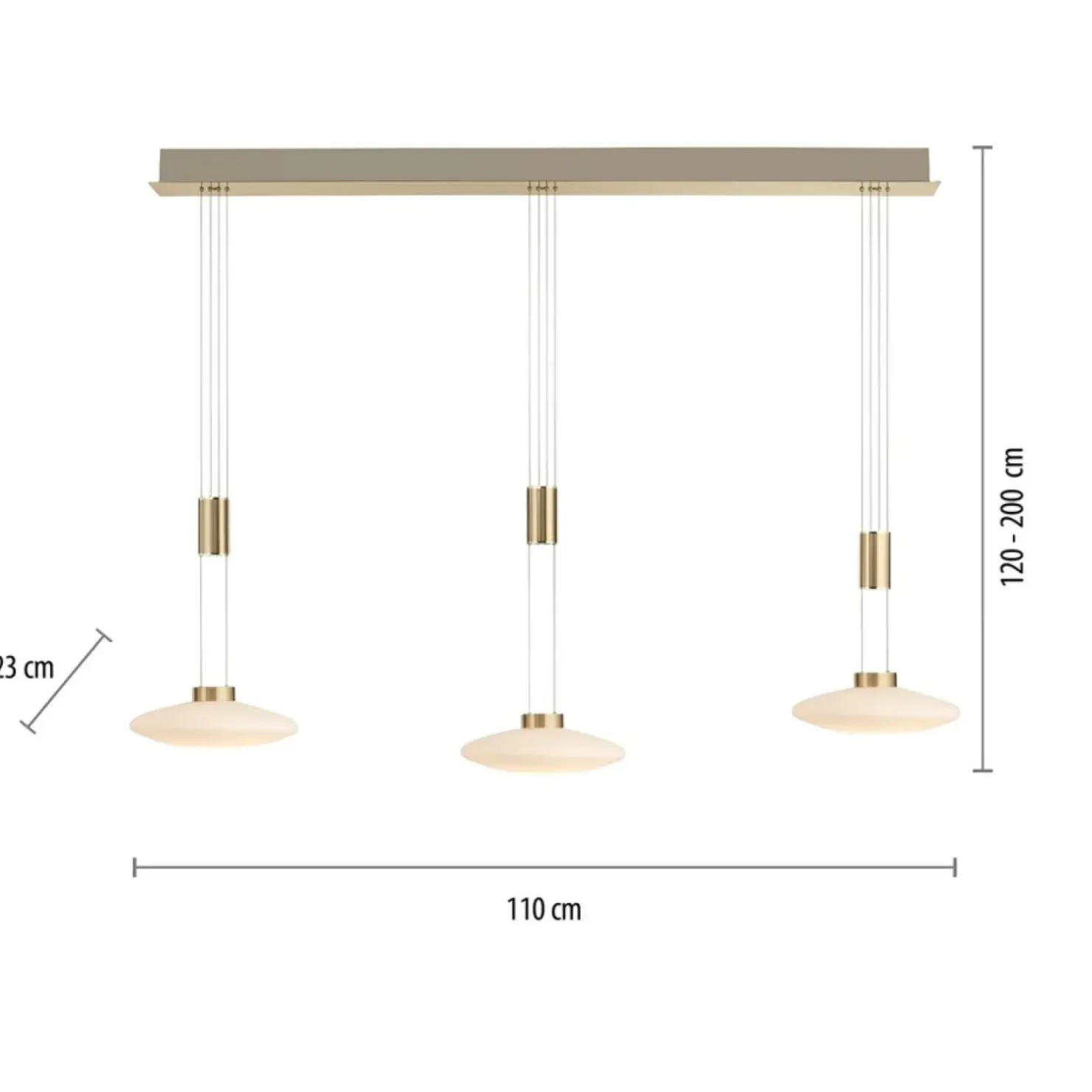 Cheap Sklep Kaja Lampa wisząca LED 3 źródła, barwa ciepła 2081-60 z serii LAUTADA mosiądz