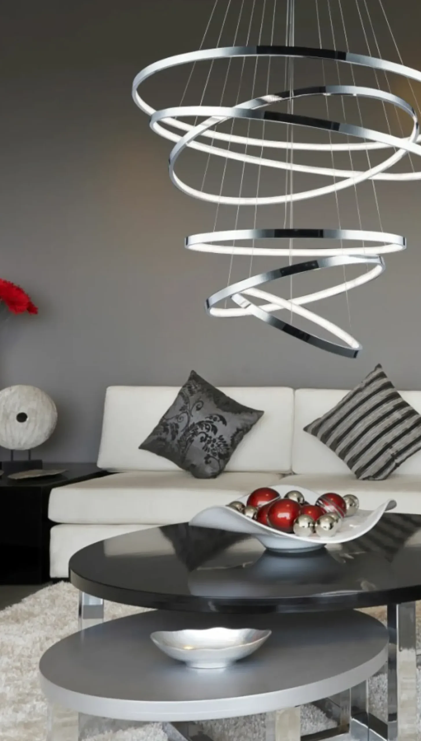 Online Sklep Kaja Lampa wisząca LED do wysokiego wnętrza AZ2990 WHEEL LONG DIMM | Kaja chrom