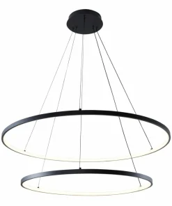 Sale Sklep Kaja Lampa wisząca LED, dwa okręgi na zwisach 2023200-BK BRENO | Kaja