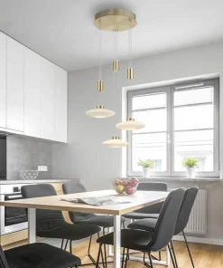 Cheap Sklep Kaja Lampa wisząca LED na okrągłej podstawie 2082-60 z serii LAUTADA | Kaja mosiądz