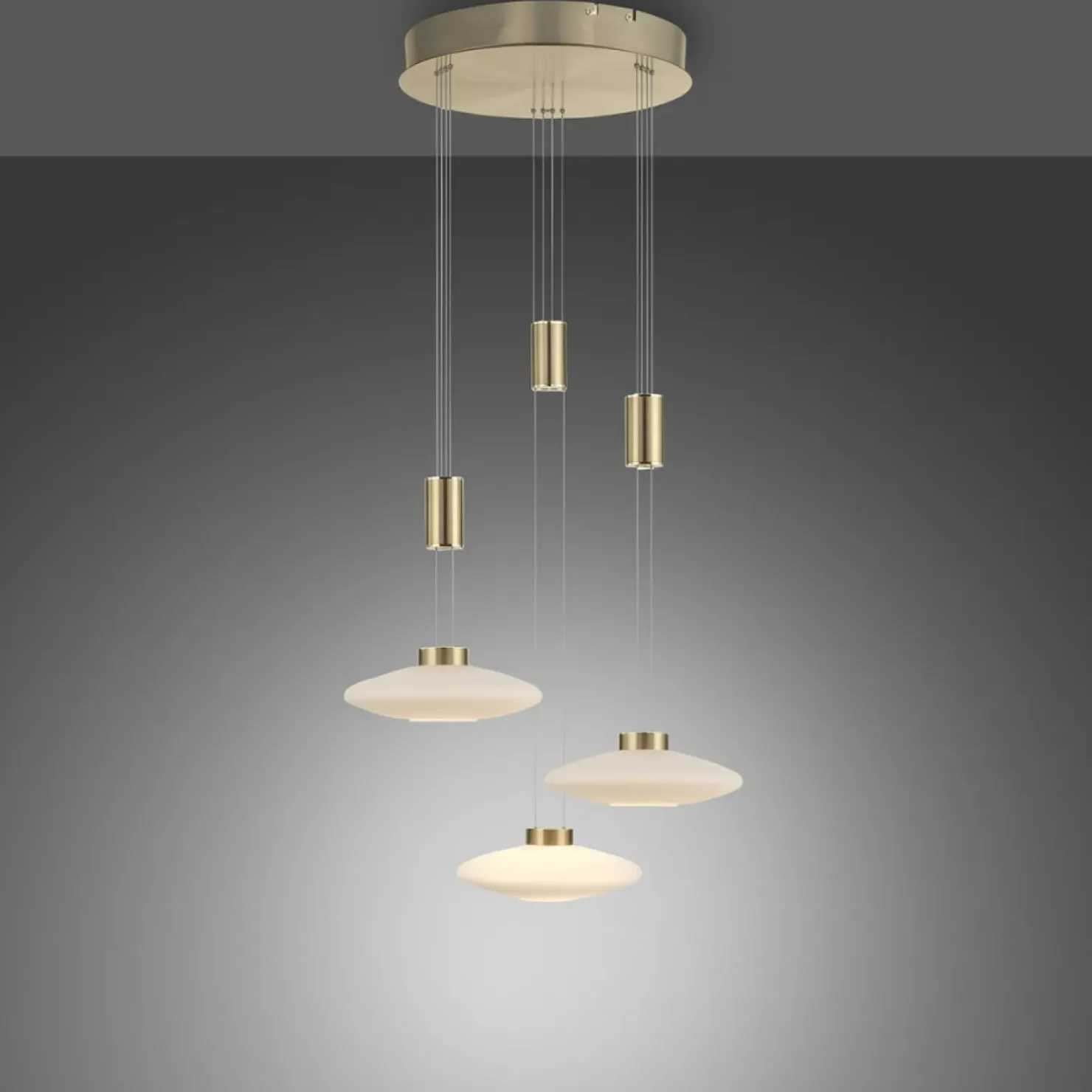 Cheap Sklep Kaja Lampa wisząca LED na okrągłej podstawie 2082-60 z serii LAUTADA | Kaja mosiądz