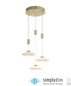 Cheap Sklep Kaja Lampa wisząca LED na okrągłej podstawie 2082-60 z serii LAUTADA | Kaja mosiądz