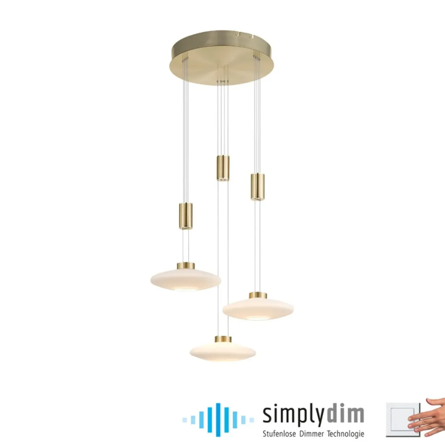Cheap Sklep Kaja Lampa wisząca LED na okrągłej podstawie 2082-60 z serii LAUTADA | Kaja mosiądz