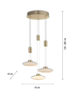 Cheap Sklep Kaja Lampa wisząca LED na okrągłej podstawie 2082-60 z serii LAUTADA | Kaja mosiądz